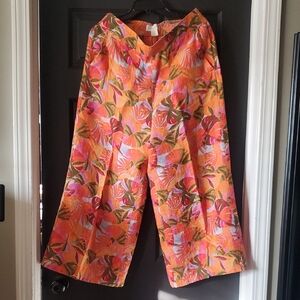 C&C California Vibrant Leaf Print Wide-Leg Pants With Pockets!